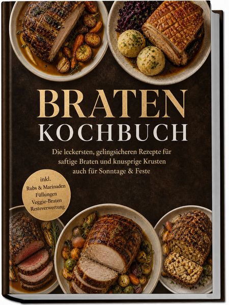Braten Kochbuch: Die leckersten gelingsicheren Rezepte für saftige Braten und knusprige Krusten - auch für Sonntage & Feste - inkl. Rubs & Marinaden Füllungen Veggie-Braten Resteverwertung