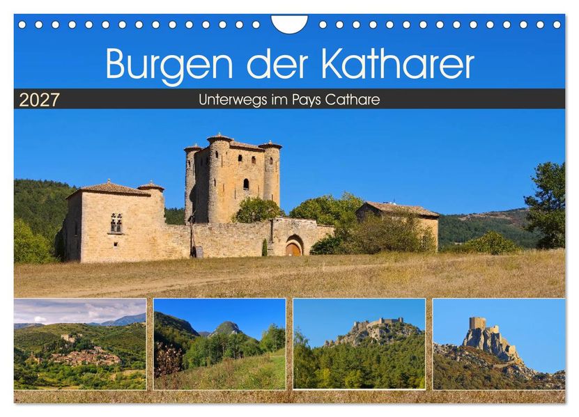 Burgen der Katharer - Unterwegs im Pays Cathare (Wandkalender 2027 DIN A4 quer) CALVENDO Monatskalender
