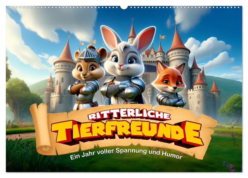 Ritterliche Tierfreunde: Ein Jahr voller Spannung und Humor (Wandkalender 2027 DIN A2 quer) CALVENDO Monatskalender