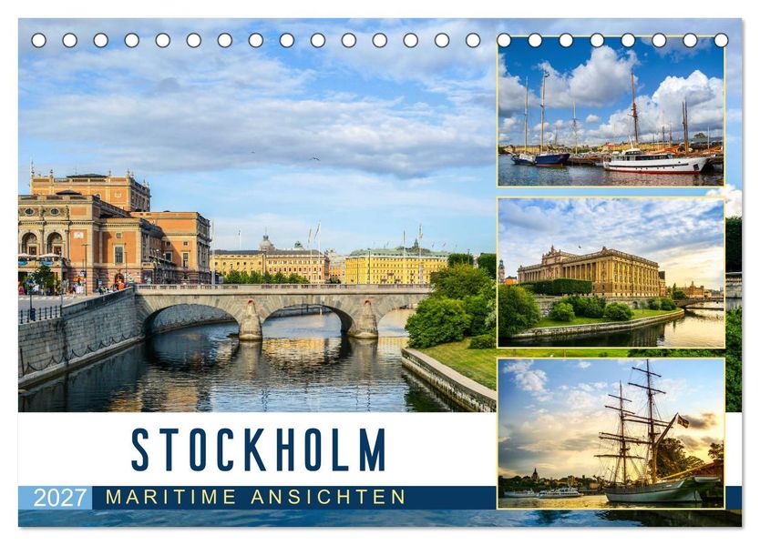 Stockholm - Maritime Ansichten (Tischkalender 2027 DIN A5 quer) CALVENDO Monatskalender