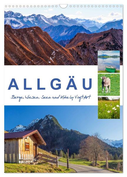 Allgäu Berge Wiesen Seen und Kühe. (Wandkalender 2027 DIN A3 hoch) CALVENDO Monatskalender