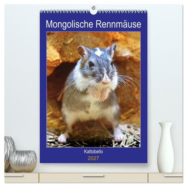 Mongolische Rennmäuse (hochwertiger Premium Wandkalender 2027 DIN A2 hoch) Kunstdruck in Hochglanz