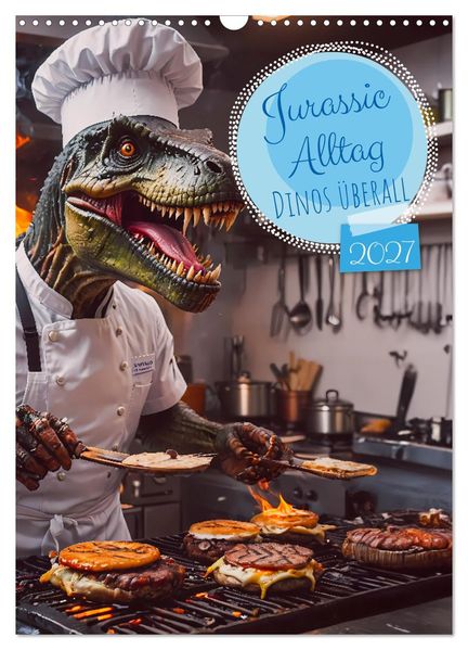 Jurassic Alltag - Dinos überall (Wandkalender 2027 DIN A3 hoch) CALVENDO Monatskalender