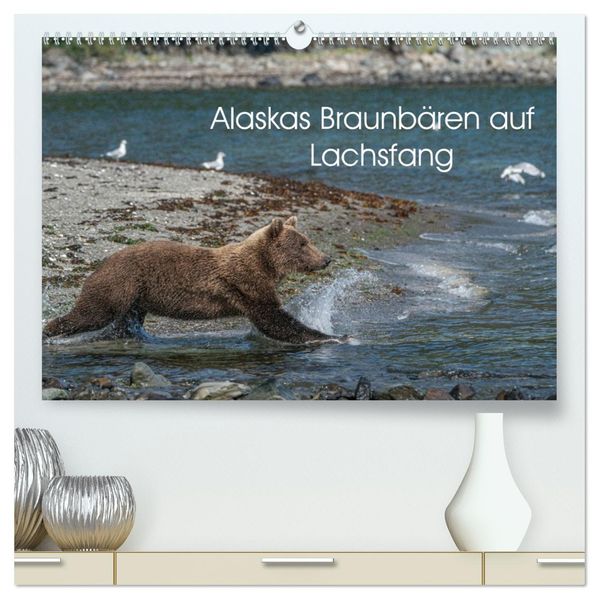Grizzlybären im Katmai Nationalpark Alaska (hochwertiger Premium Wandkalender 2027 DIN A2 quer) Kunstdruck in Hochglanz