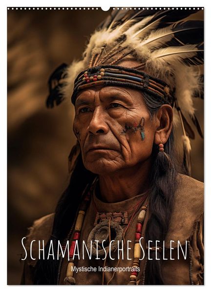Schamanische Seelen: Mystische Indianerportraits (Wandkalender 2027 DIN A2 hoch) CALVENDO Monatskalender