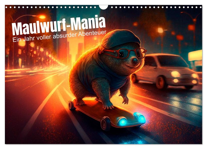 Maulwurf Mania Ein Jahr voller absurder Abenteuer (Wandkalender 2027 DIN A3 quer) CALVENDO Monatskalender