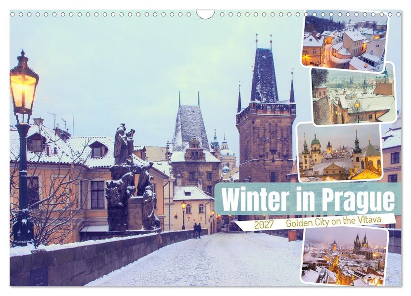 Winter in Prague (Wall Calendar 2027 DIN A3 landscape) CALVENDO 12 Month Wall Calendar