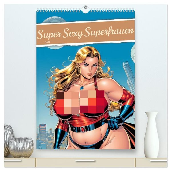 Super Sexy Superfrauen (hochwertiger Premium Wandkalender 2027 DIN A2 hoch) Kunstdruck in Hochglanz