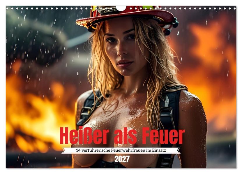 Heißer als Feuer: 14 verführerische Feuerwehrfrauen im Einsatz (Wandkalender 2027 DIN A3 quer) CALVENDO Monatskalender