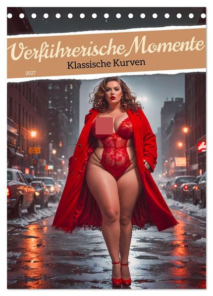 Verführerische Momente - Klassische Kurven (Tischkalender 2027 DIN A5 hoch) CALVENDO Monatskalender
