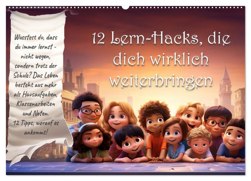 12 Lern-Hacks (Wandkalender 2027 DIN A2 quer) CALVENDO Monatskalender