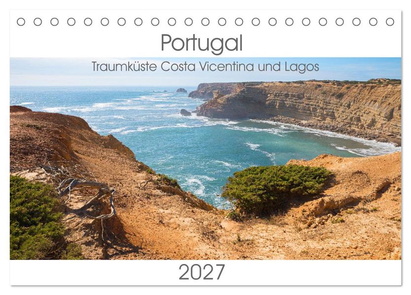 Portugal - Traumküste Costa Vicentina und Lagos (Tischkalender 2027 DIN A5 quer) CALVENDO Monatskalender