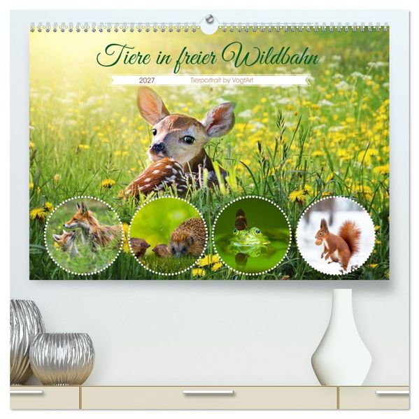 Tiere in freier Wildbahn by VogtArt (hochwertiger Premium Wandkalender 2027 DIN A2 quer) Kunstdruck in Hochglanz