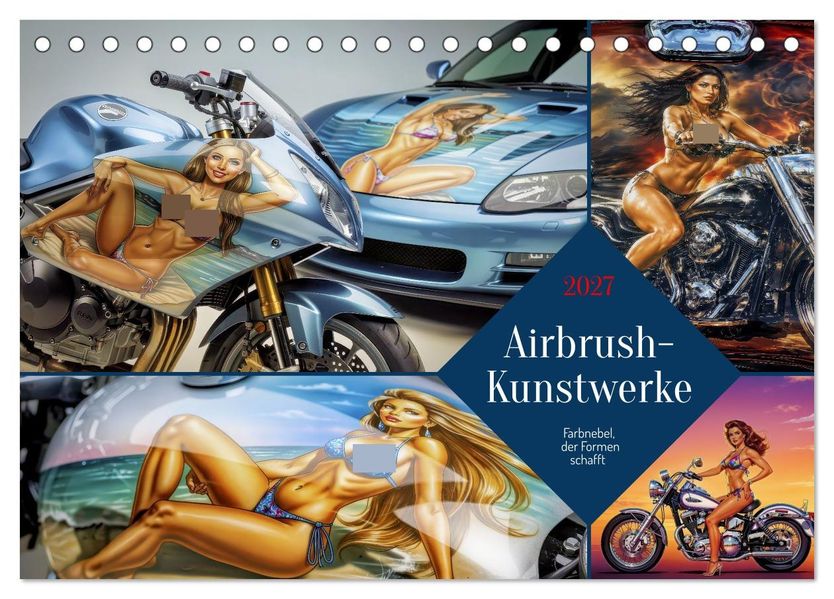 Airbrush-Kunstwerke (Tischkalender 2027 DIN A5 quer) CALVENDO Monatskalender