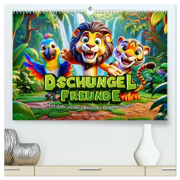 Dschungel-Freunde: Ein Jahr voller tierischer Begegnungen (hochwertiger Premium Wandkalender 2027 DIN A2 quer) Kunstdruck in Hochglanz