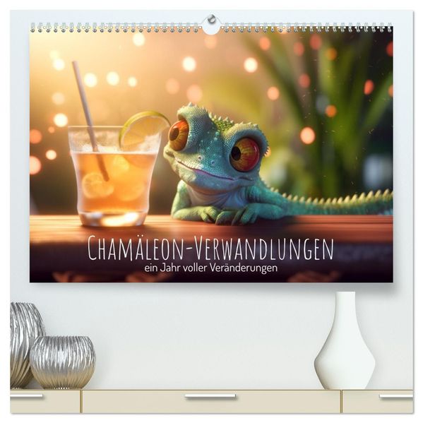 Chamäleon-Verwandlungen. Ein Jahr voller Veränderungen (hochwertiger Premium Wandkalender 2027 DIN A2 quer) Kunstdruck in Hochglanz