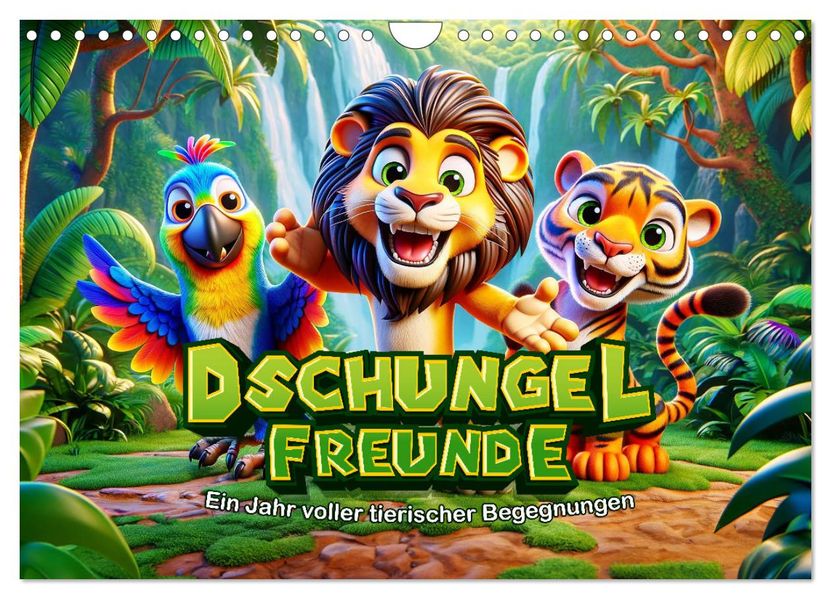 Dschungel-Freunde: Ein Jahr voller tierischer Begegnungen (Wandkalender 2027 DIN A4 quer) CALVENDO Monatskalender