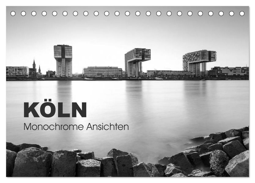 Köln - monochrome Ansichten (Tischkalender 2027 DIN A5 quer) CALVENDO Monatskalender