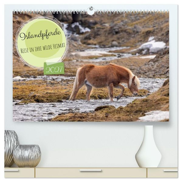 Islandpferde - Reise in ihre wilde Heimat (hochwertiger Premium Wandkalender 2027 DIN A2 quer) Kunstdruck in Hochglanz