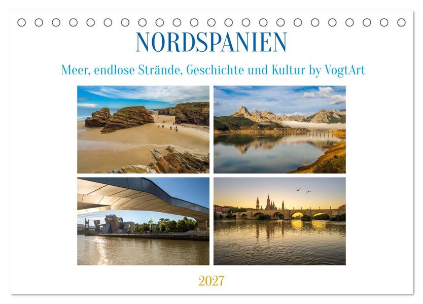 Nordspanien Meer endlose Strände Geschichte und Kultur by VogtArt (Tischkalender 2027 DIN A5 quer) CALVENDO Monatskalender