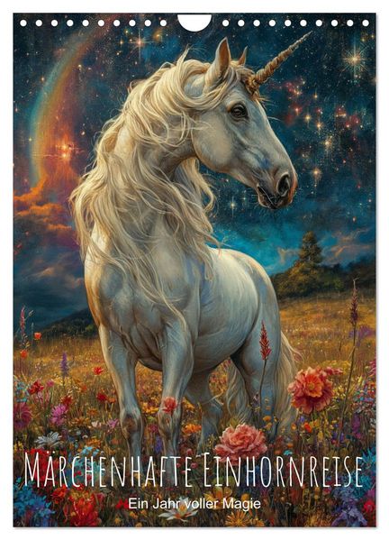 Märchenhafte Einhornreise - Ein Jahr voller Magie (Wandkalender 2027 DIN A4 hoch) CALVENDO Monatskalender