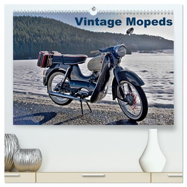 Vintage Mopeds (hochwertiger Premium Wandkalender 2027 DIN A2 quer) Kunstdruck in Hochglanz