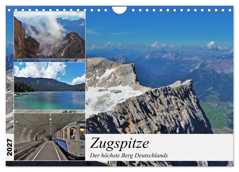 Zugspitze - Der höchste Berg Deutschlands (Wandkalender 2027 DIN A4 quer) CALVENDO Monatskalender