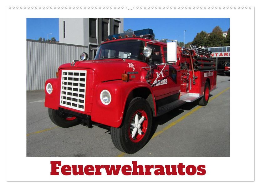 Feuerwehrautos (Wandkalender 2027 DIN A2 quer) CALVENDO Monatskalender