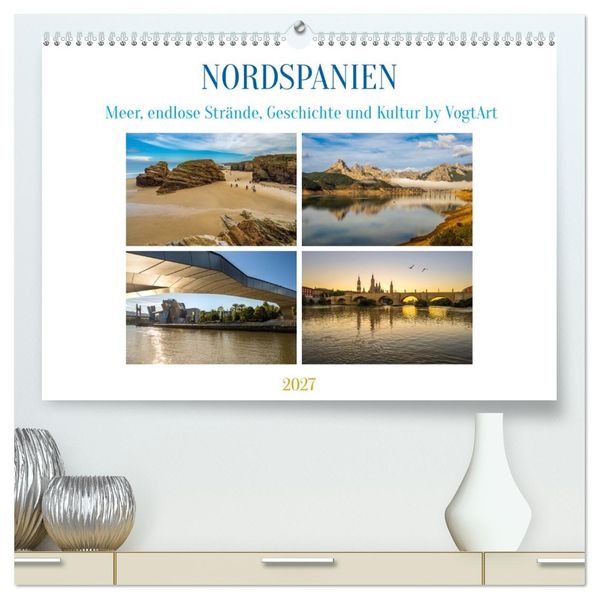 Nordspanien Meer endlose Strände Geschichte und Kultur by VogtArt (hochwertiger Premium Wandkalender 2027 DIN A2 quer) Kunstdruck in Hochglanz