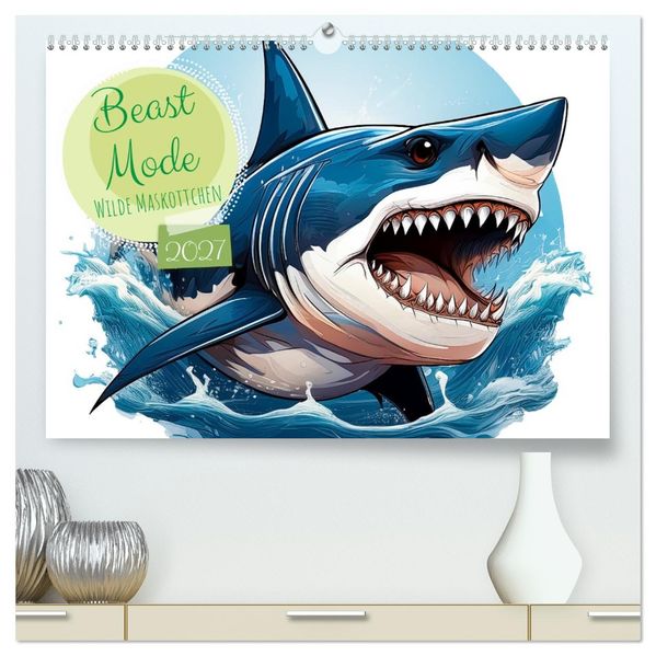 Beast Mode - Wilde Maskottchen (hochwertiger Premium Wandkalender 2027 DIN A2 quer) Kunstdruck in Hochglanz