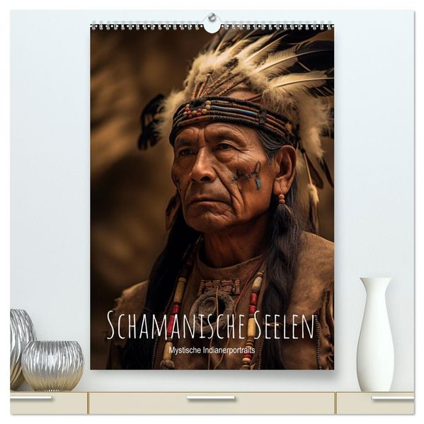 Schamanische Seelen: Mystische Indianerportraits (hochwertiger Premium Wandkalender 2027 DIN A2 hoch) Kunstdruck in Hochglanz