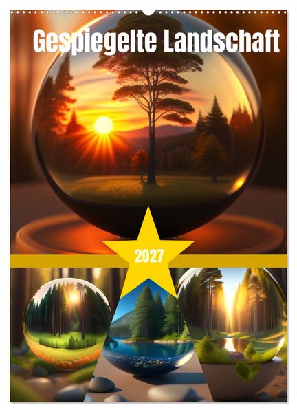 Gespiegelte Landschaft (Wandkalender 2027 DIN A2 hoch) CALVENDO Monatskalender