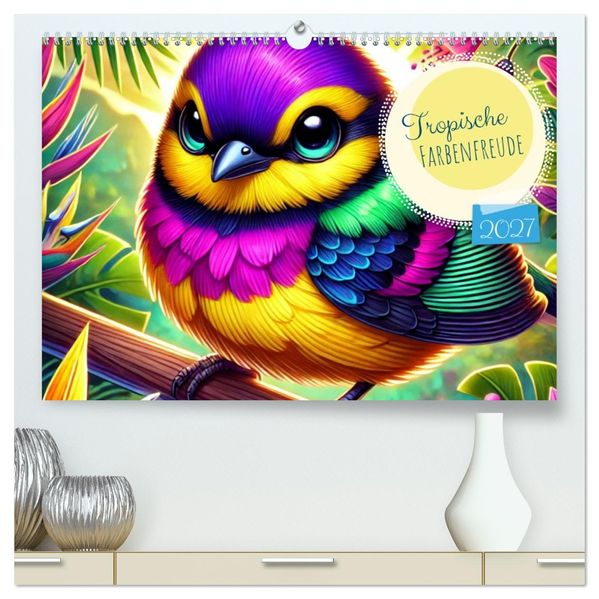 Tropische Farbenfreude (hochwertiger Premium Wandkalender 2027 DIN A2 quer) Kunstdruck in Hochglanz