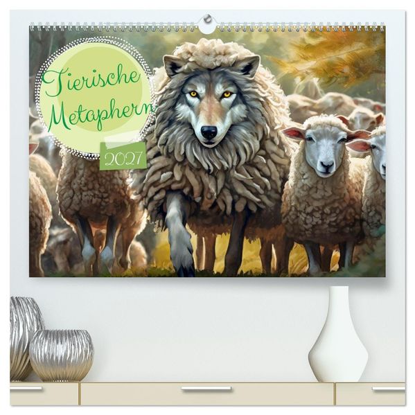 Tierische Metaphern (hochwertiger Premium Wandkalender 2027 DIN A2 quer) Kunstdruck in Hochglanz