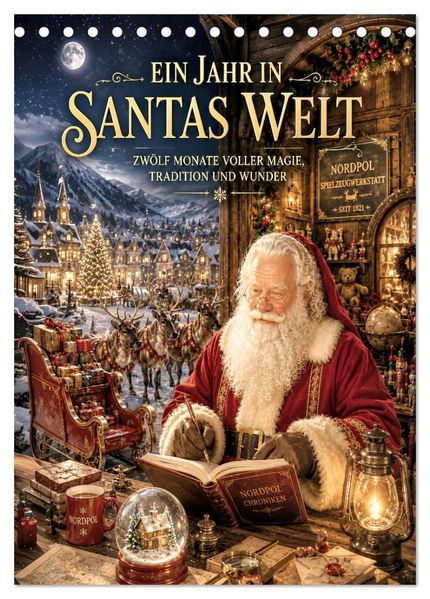 Ein Jahr in Santas Welt (Tischkalender 2027 DIN A5 hoch) CALVENDO Monatskalender
