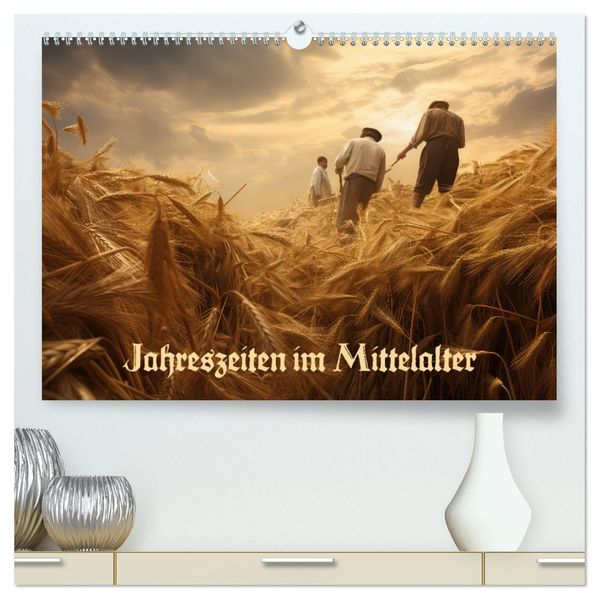Jahreszeiten im Mittelalter (hochwertiger Premium Wandkalender 2027 DIN A2 quer) Kunstdruck in Hochglanz