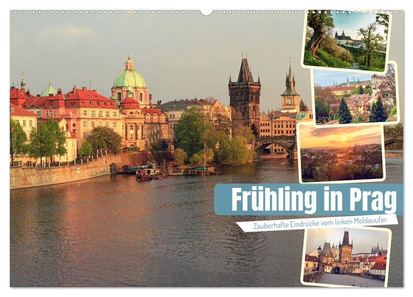 Frühling in Prag (Wandkalender 2027 DIN A2 quer) CALVENDO Monatskalender