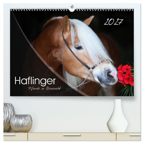 Haflinger-Pferde in Reinzucht (hochwertiger Premium Wandkalender 2027 DIN A2 quer) Kunstdruck in Hochglanz