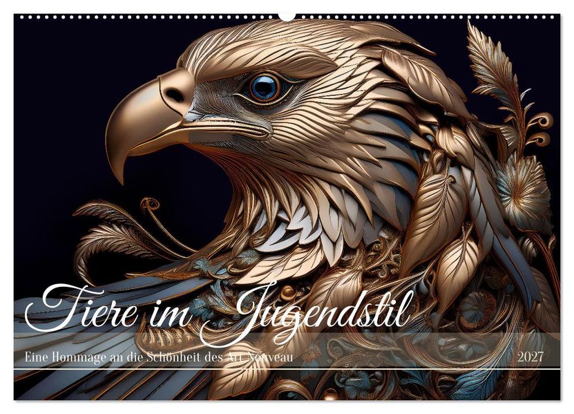 Tiere im Jugendstil - Eine Hommage an die Schönheit des Art Nouveau (Wandkalender 2027 DIN A2 quer) CALVENDO Monatskalender