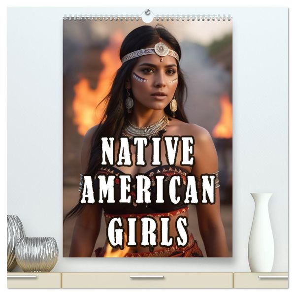 Native American Girls (hochwertiger Premium Wandkalender 2027 DIN A2 hoch) Kunstdruck in Hochglanz