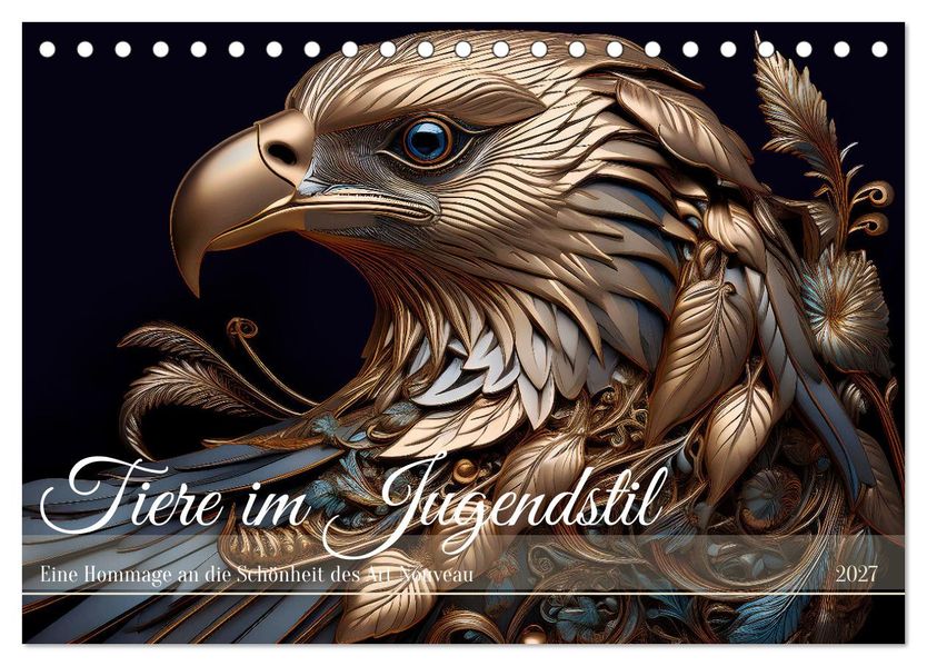 Tiere im Jugendstil - Eine Hommage an die Schönheit des Art Nouveau (Tischkalender 2027 DIN A5 quer) CALVENDO Monatskalender