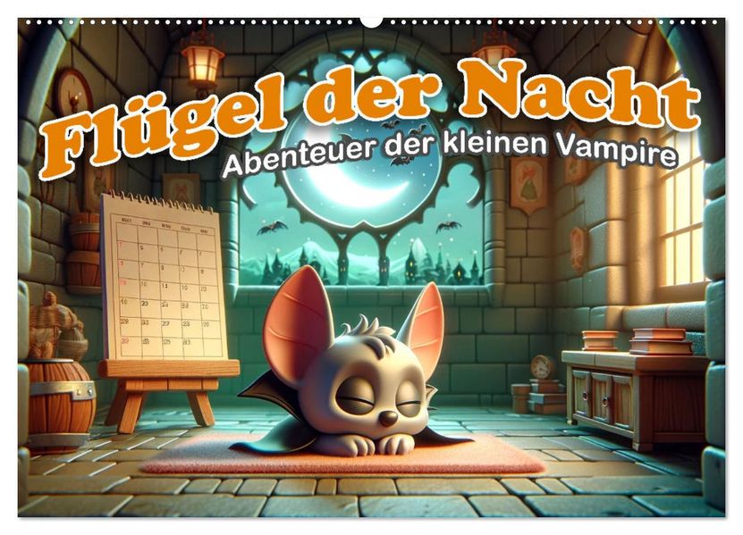 Flügel der Nacht: Abenteuer der kleinen Vampire (Wandkalender 2027 DIN A2 quer) CALVENDO Monatskalender