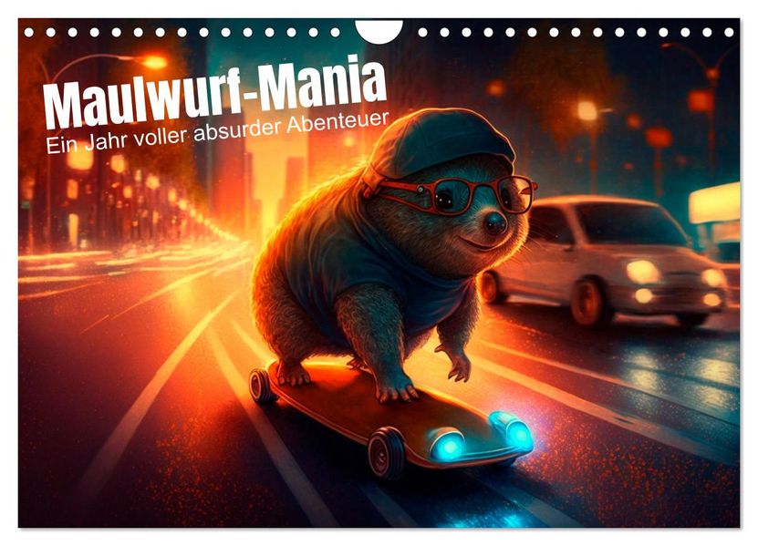 Maulwurf Mania Ein Jahr voller absurder Abenteuer (Wandkalender 2027 DIN A4 quer) CALVENDO Monatskalender