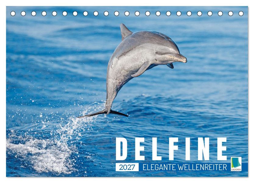 Delfine: Elegante Wellenreiter (Tischkalender 2027 DIN A5 quer) CALVENDO Monatskalender