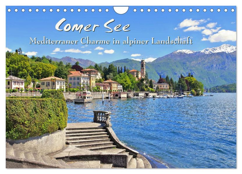 Comer See - Mediterraner Charme in alpiner Landschaft (Wandkalender 2027 DIN A4 quer) CALVENDO Monatskalender