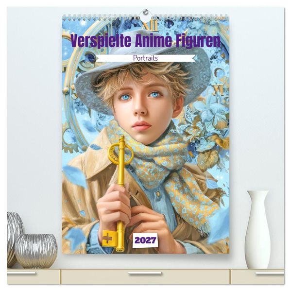 Verspielte Anime Figuren - Portraits (hochwertiger Premium Wandkalender 2027 DIN A2 hoch) Kunstdruck in Hochglanz
