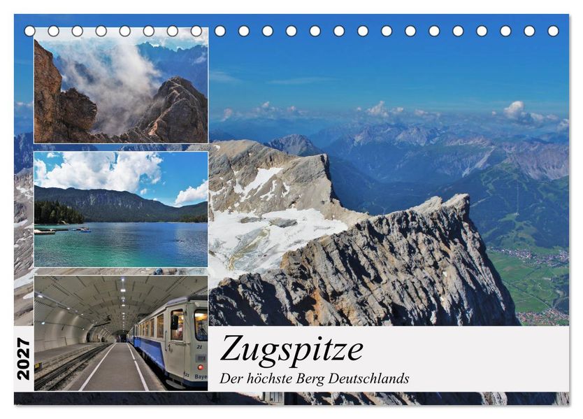 Zugspitze - Der höchste Berg Deutschlands (Tischkalender 2027 DIN A5 quer) CALVENDO Monatskalender