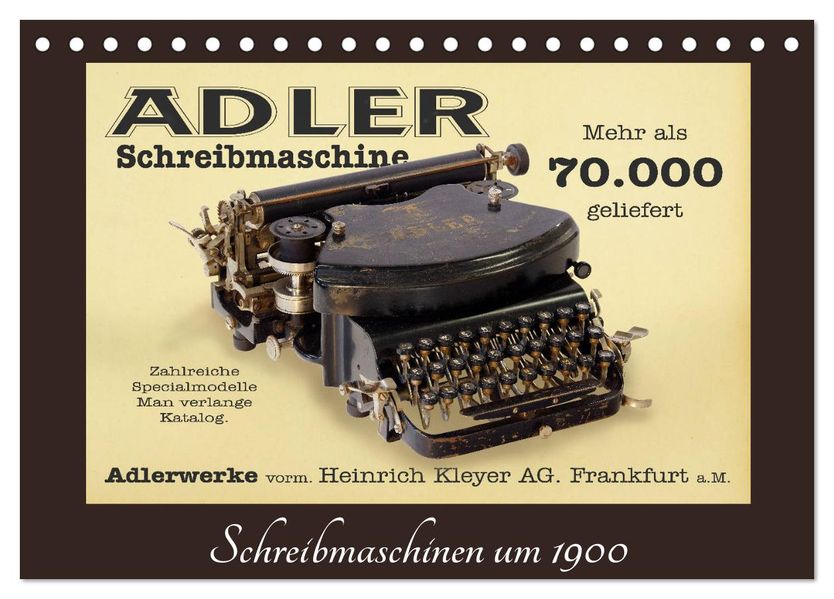 Schreibmaschinen um 1900 (Tischkalender 2027 DIN A5 quer) CALVENDO Monatskalender