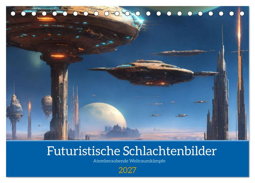 Futuristische Weltraumschlachten (Tischkalender 2027 DIN A5 quer) CALVENDO Monatskalender