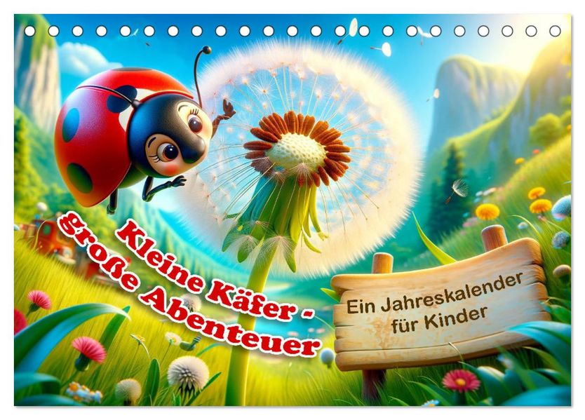 Kleine Käfer große Abenteuer: Ein Jahreskalender für Kinder (Tischkalender 2027 DIN A5 quer) CALVENDO Monatskalender